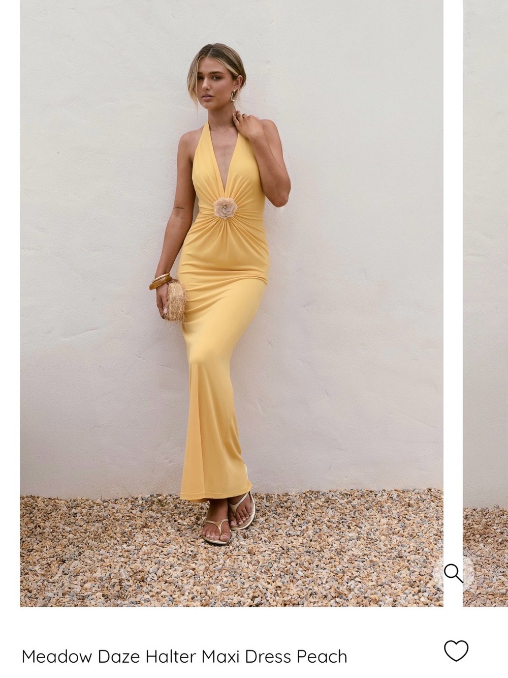 Fortunate One Halter Maxi Dress in Yellow